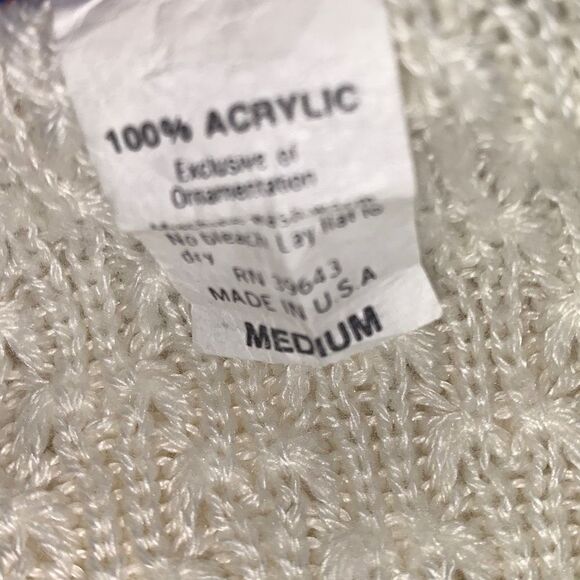 Vintage Cream Sleeveless Sweater Women’s Size Medium - Picture 15 of 16